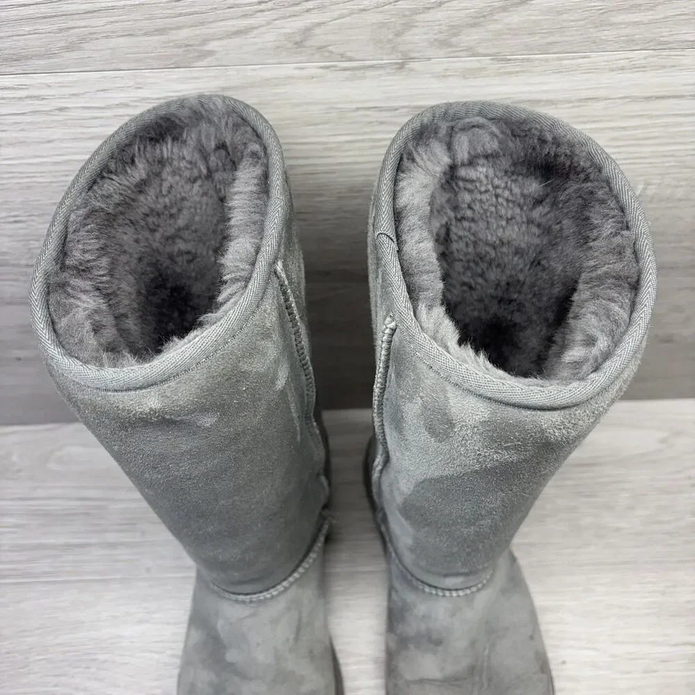 UGG Australia Women's Size 7 Shearling Boots Suede Classic Tall 5815 Gray - Picture 8 of 11